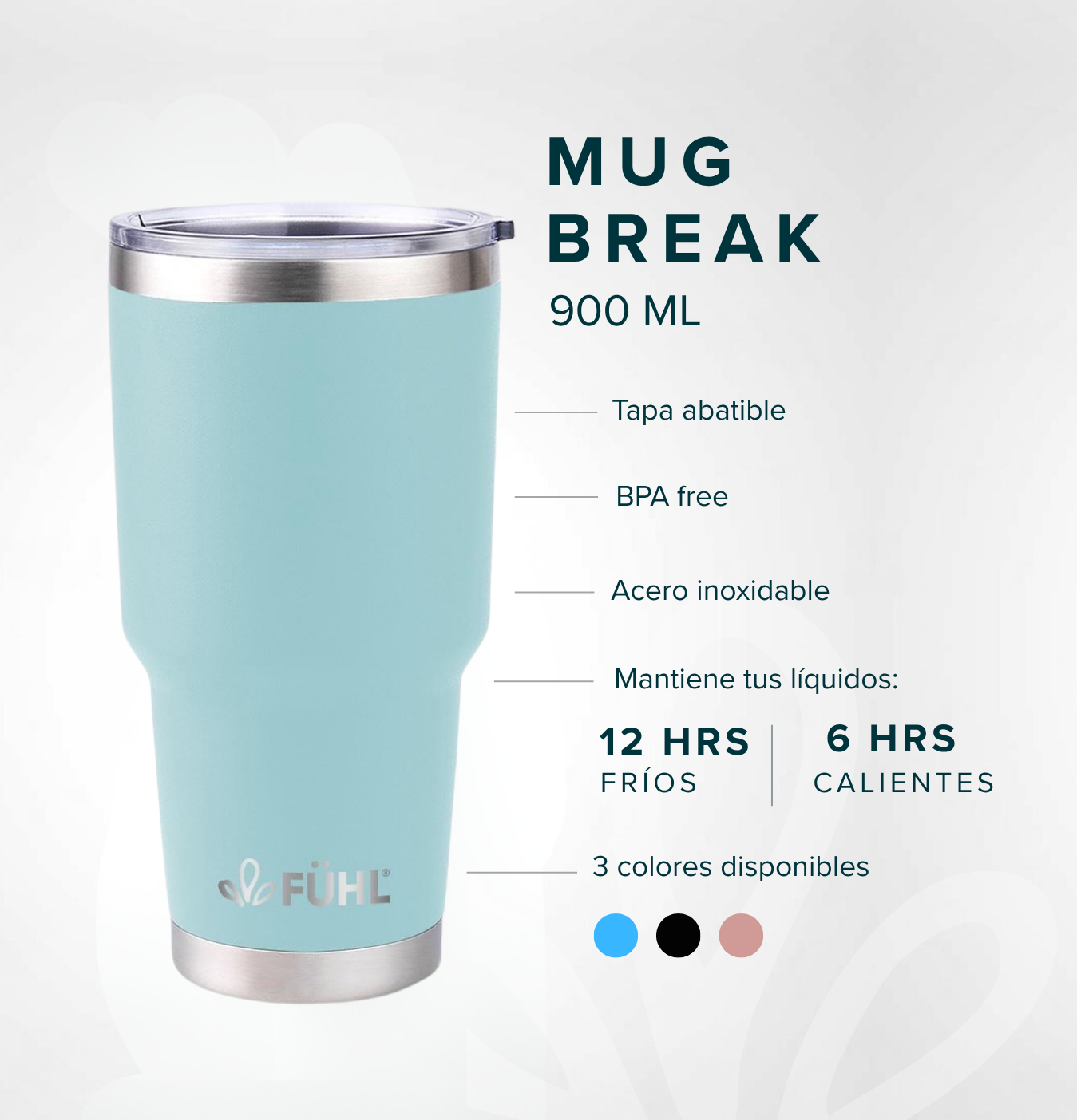 Mug Break 900ml - Celeste
