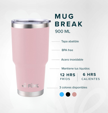 Mug Break 900ml - Rosado