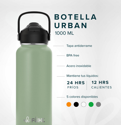 Botella Térmica Urban 1000ml Tapa Bombilla - Verde