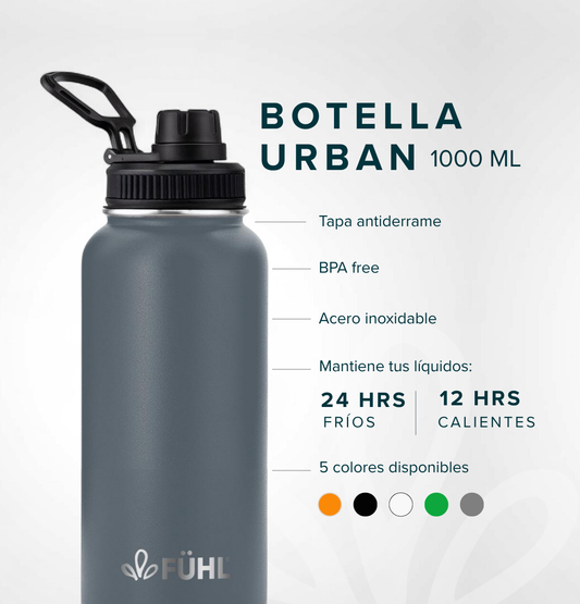 Botella Térmica Urban 1000ml Tapa Regular - Gris