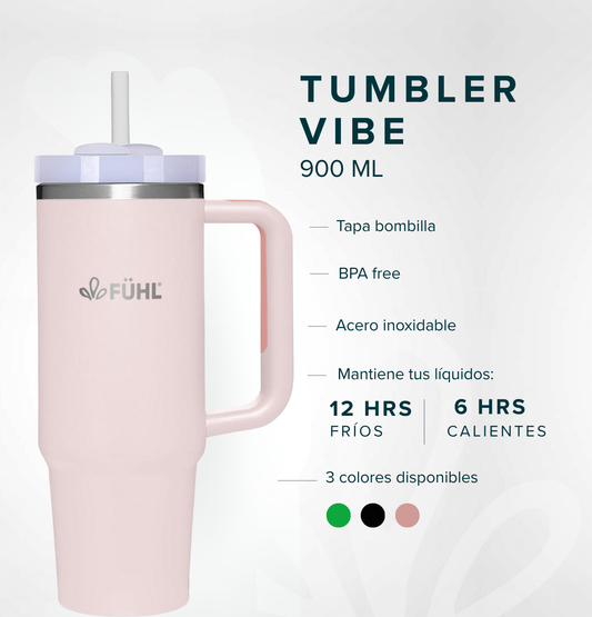 Tumbler Vibe 900ml - Rosado