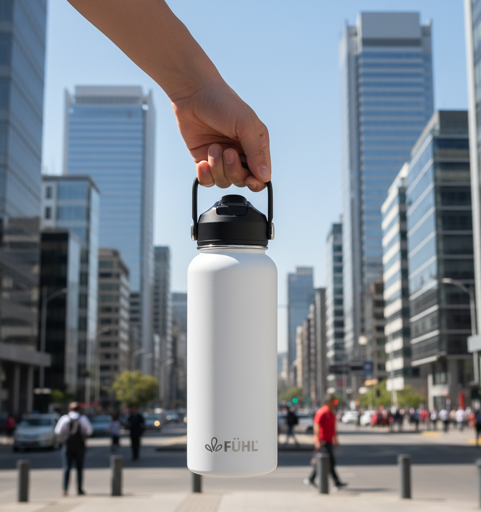 Botella FÜHL blanca en Sanhattan, Chile