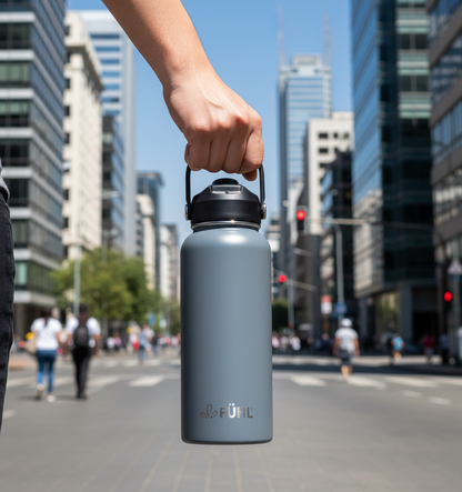 Botella FÜHL gris en Sanhattan, Chile