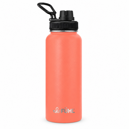 Botella Térmica Urban 1000ml Tapa Regular - Naranja sobre fondo blanco