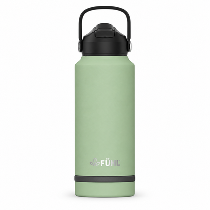 Botella Active 1000ml Tapa Bombilla - Verde, vista completa sobre fondo blanco