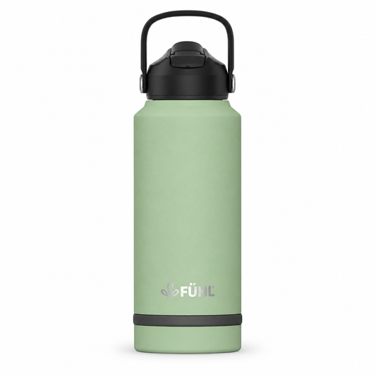 Botella Active 1000ml Tapa Bombilla - Verde, vista completa sobre fondo blanco