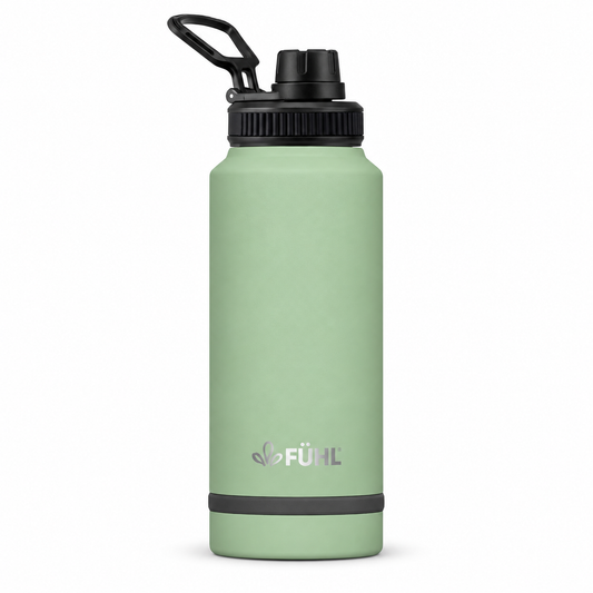 Botella Active 1000ml Tapa Regular - Verde, vista completa sobre fondo blanco