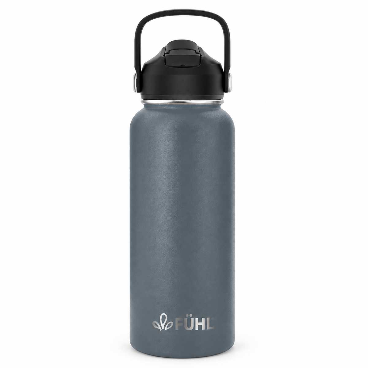 Botella Térmica Urban 1000ml Tapa Bombilla - Gris, vista completa sobre fondo blanco