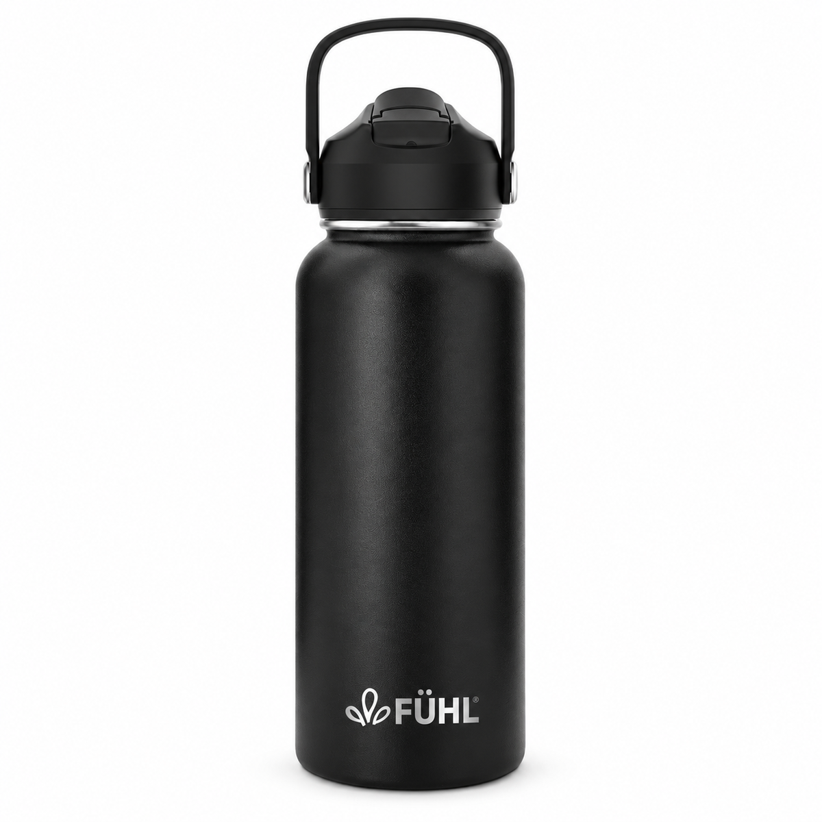 Botella Térmica Urban 1000ml Tapa Bombilla - Negro, vista completa sobre fondo blanco
