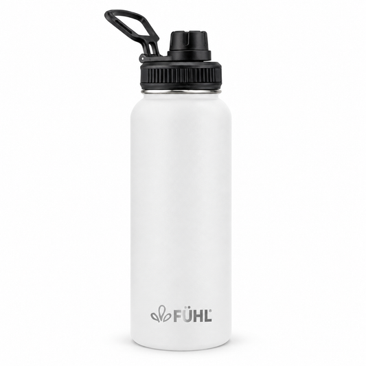 Botella Térmica Urban 1000ml Tapa Regular - Blanco sobre fondo blanco