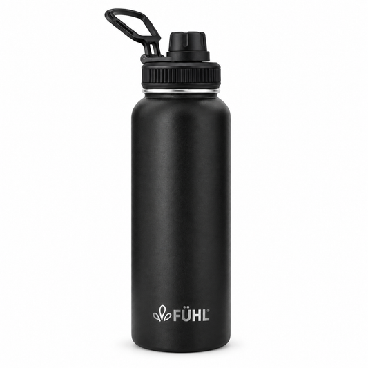 Botella Térmica Urban 1000ml Tapa Regular - Negro sobre fondo blanco