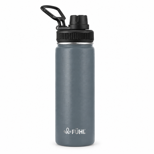 Botella Térmica Urban Slim 550 ml Tapa Regular – Gris sobre fondo blanco
