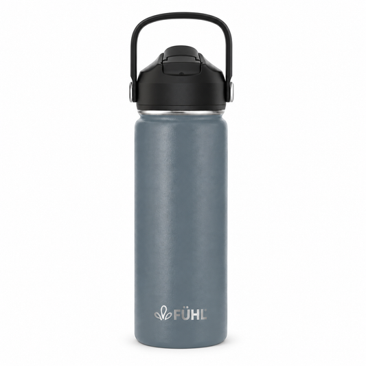 Botella Térmica Urban Slim 550ml Tapa Bombilla - Gris sobre fondo blanco