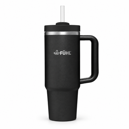 Tumbler Vibe 900ml - Negro sobre fondo blanco